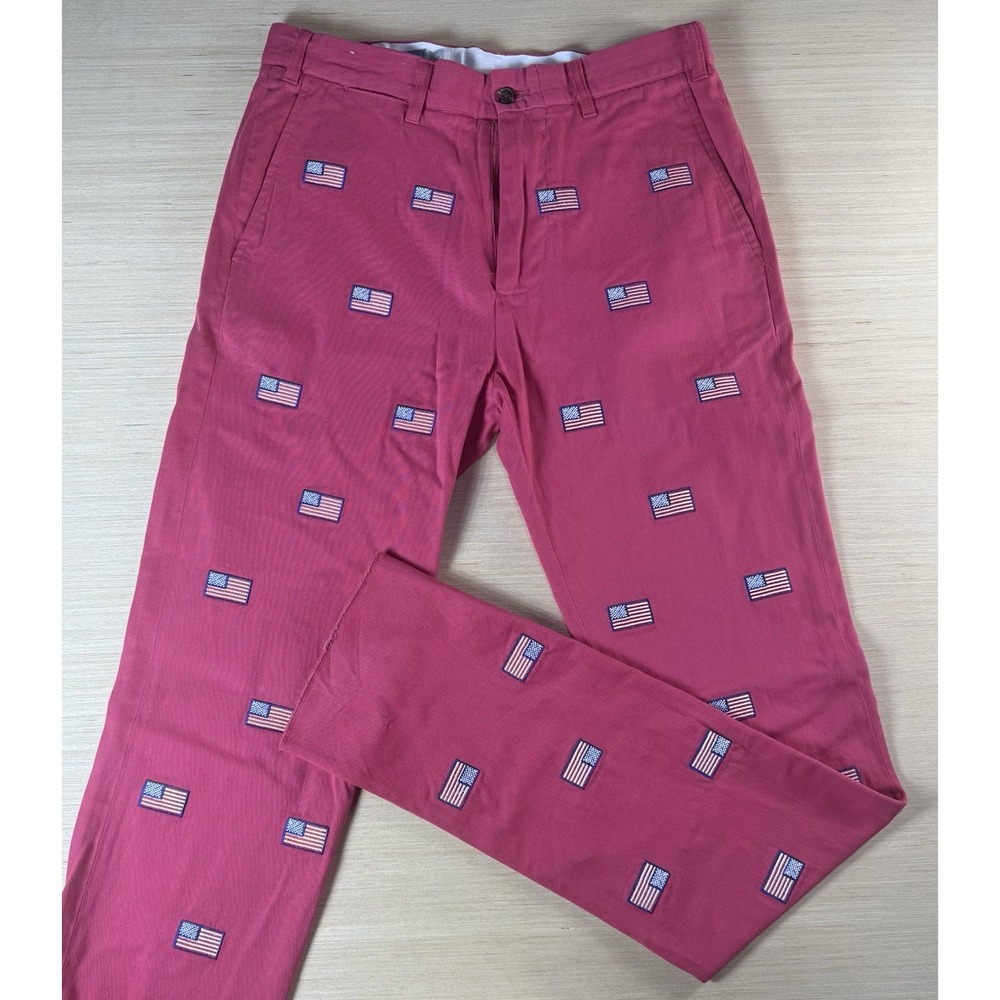 Castaway Nantucket Harbor Chino Pants USA Flag All Over Men's‎ Size 30xUF(36")